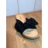 Black bow slippers